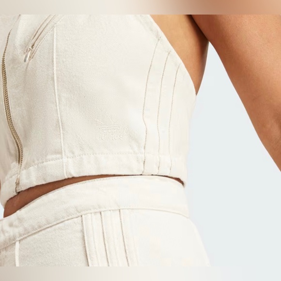 NEW WITH TAGS Adidas Fashion Montreal Denim Cropped Vest - Picture 2 of 7